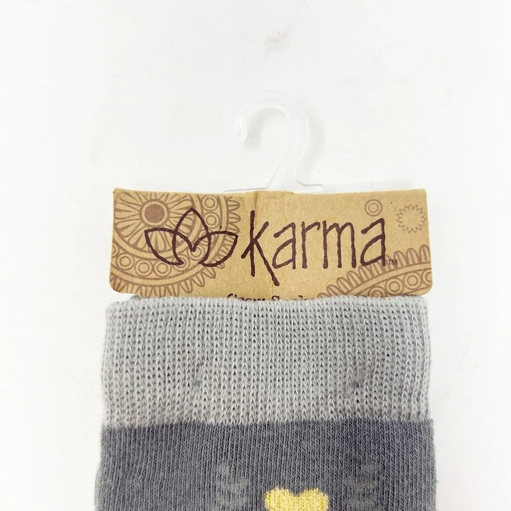 Karma Womens Oh Nuts Nutcracker Gray Gold Christmas Holiday Crew Socks One Size
